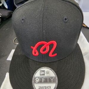 New Era Black Cap with Red Embroidery